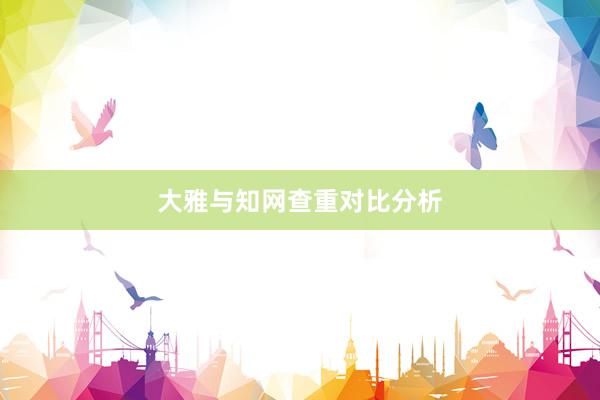大雅与知网查重对比分析