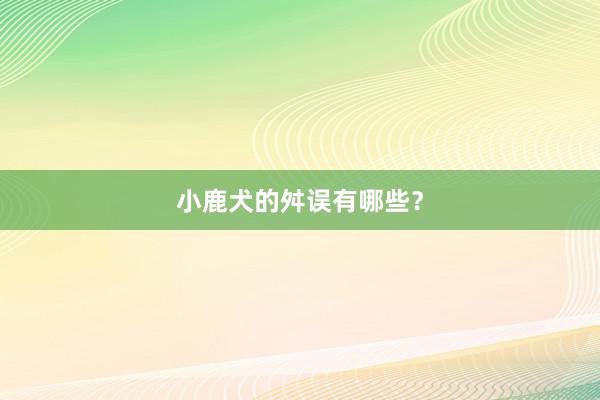 小鹿犬的舛误有哪些？