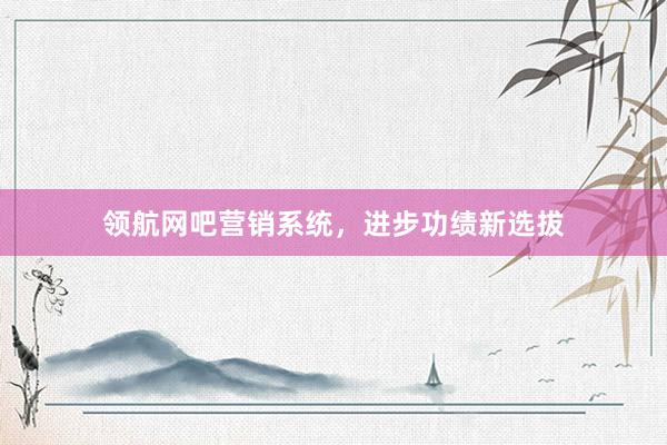 领航网吧营销系统，进步功绩新选拔